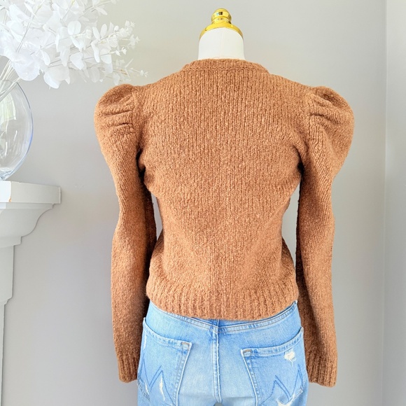 Derek Lam 10 Crosby Locken Puff Sleeve Sweater in Camel, Sz S - Picture 5 of 8